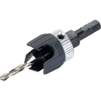 Wolfcraft 2544000 HSS Centreerboor met verzinkboor en dieptestop - Zeskant - 3,2-12mm
