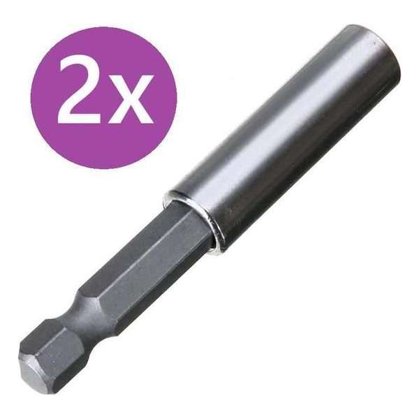 Set van 2 Bithouder - Magnetisch - Verlengstuk bit - 1/4'' en 6,35 mm - voor Schroefboormachine Set van 2 Bithouder - Magnetisch - Verlengstuk bit - 1/4'' en 6,35 mm - voor Schroefboormachine