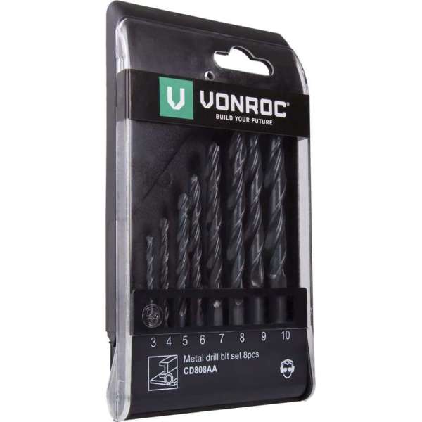 VONROC Metaalboren bit set – 8 stuks – Ø3-10MM VONROC Metaalboren bit set – 8 stuks – Ø3-10MM