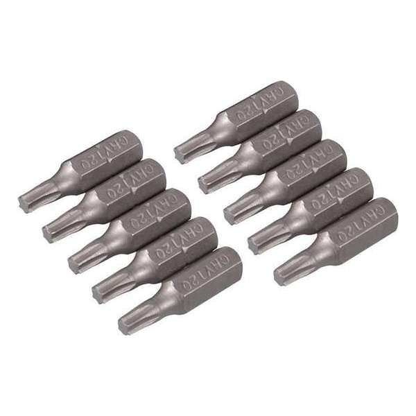 Silverline Cr-V Torx Schroevendraaier Bits - 25 mm. - T20 - 10 stuks Silverline Cr-V Torx Schroevendraaier Bits - 25 mm. - T20 - 10 stuks