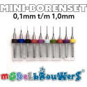 Kleine boortjes met dikke schacht 0,1mm t/m 1,0mm