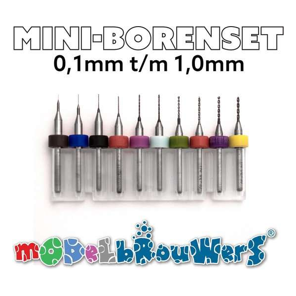 Kleine boortjes met dikke schacht 0,1mm t/m 1,0mm Kleine boortjes met dikke schacht 0,1mm t/m 1,0mm