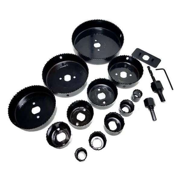 Gatenzaag 16 delig Hole Saw set gereedschap box 19 22 29 32 38 44 51 64 76 89 102 en 127mm Gatenzaag 16 delig Hole Saw set gereedschap box 19 22 29 32 38 44 51 64 76 89 102 en 127mm