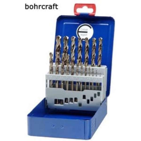 Bohrcraft cobalt borenset 19 delig DIN 338 spiraalboren HSS-E (Co 5) Bohrcraft cobalt borenset 19 delig DIN 338 spiraalboren HSS-E (Co 5)