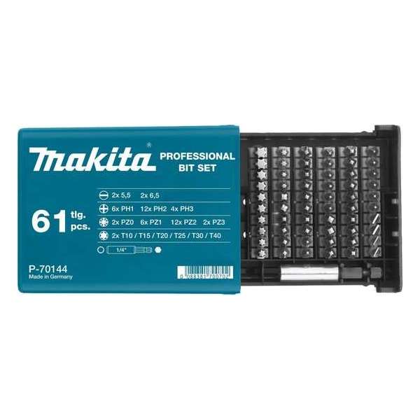 Makita P-70144 Schroefbitset 61-dlg Makita P-70144 Schroefbitset 61-dlg