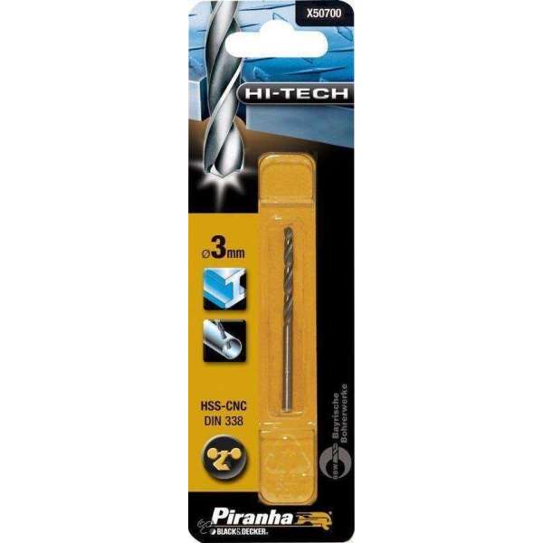 Piranha HI-TECH metaalboor 3mm X50700 Piranha HI-TECH metaalboor 3mm X50700