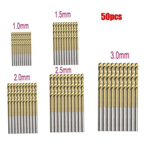 Borenset 50 Delig - Titanium Coated Boren - Handig Voor Doe-Het-Zelf - Handig Voor Klussen Borenset 50 Delig - Titanium Coated Boren - Handig Voor Doe-Het-Zelf - Handig Voor Klussen