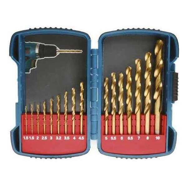 Makita P-51873 16 delige Titanium HSS Borenset in koffer - 1,5 - 10 mm Makita P-51873 16 delige Titanium HSS Borenset in koffer - 1,5 - 10 mm
