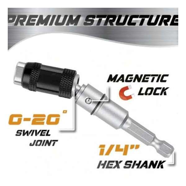 1/4" Flexibele Magnetische Zeshoekige Bit houder - Bereikt iedere hoek 1/4" Flexibele Magnetische Zeshoekige Bit houder - Bereikt iedere hoek