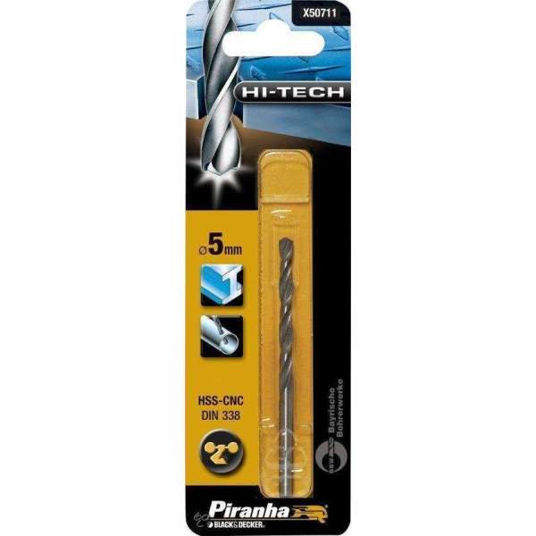 Piranha HI-TECH metaalboor 5mm X50711 Piranha HI-TECH metaalboor 5mm X50711