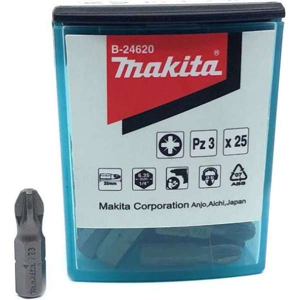 Makita B-24620 Bitset 25x PZ3 (Pozidriv) Makita B-24620 Bitset 25x PZ3 (Pozidriv)