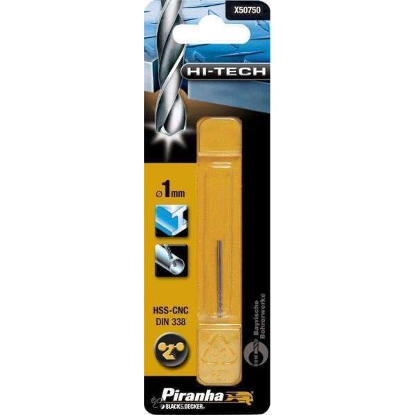 Piranha HI-TECH metaalboor 2x 1mm X50750 Piranha HI-TECH metaalboor 2x 1mm X50750