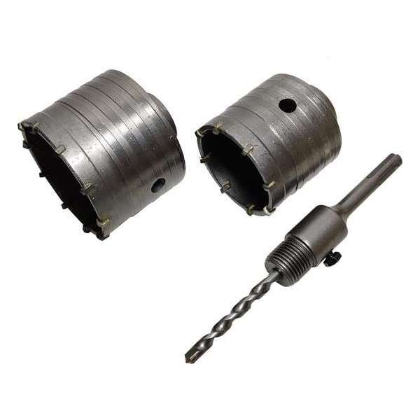 Gatenzaag 65 & 80mm elektra komboor inbouwdoos SDS+ boor set zaag voor steen met boordoorn Gatenzaag 65 & 80mm elektra komboor inbouwdoos SDS+ boor set zaag voor steen met boordoorn
