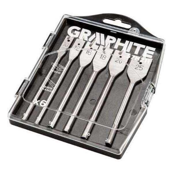 GRAPHITE Speedboren - Vlinderborenset - Vlinderboor - Houtboor - Houtborenset - 6 delig 57H211 GRAPHITE Speedboren - Vlinderborenset - Vlinderboor - Houtboor - Houtborenset - 6 delig 57H211