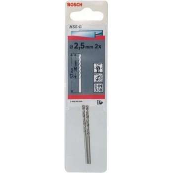 Bosch Metaalboor HSS-G diameter 2.5mm blister van 2 boren