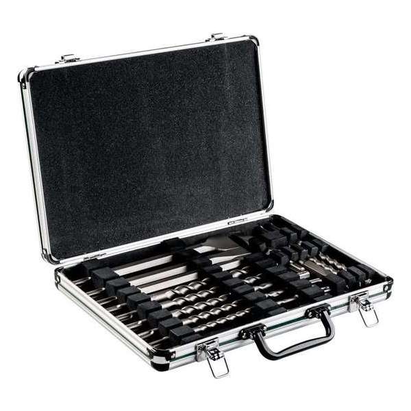 Metabo 628414000 17-Delige SDS-Plus boren en beitel set in aluminium koffer Metabo 628414000 17-Delige SDS-Plus boren en beitel set in aluminium koffer