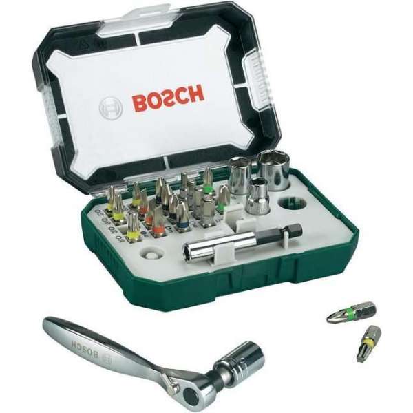 Bosch X-Line bitset- en ratelset 26-delig Bosch X-Line bitset- en ratelset 26-delig
