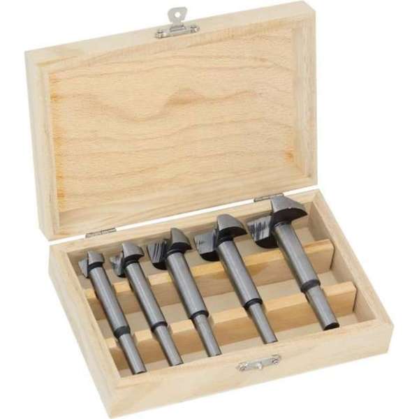 Houten Kort Forstnerborenset doos boorset toko 5 delig Forstnerboor Houten Kort Forstnerborenset doos boorset toko 5 delig Forstnerboor