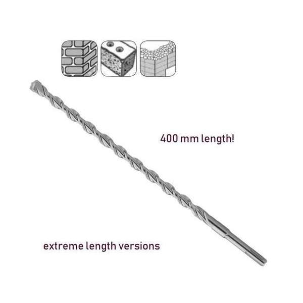 SDS-plus betonboor 10x400 mm, extreem lang SDS-plus betonboor 10x400 mm, extreem lang