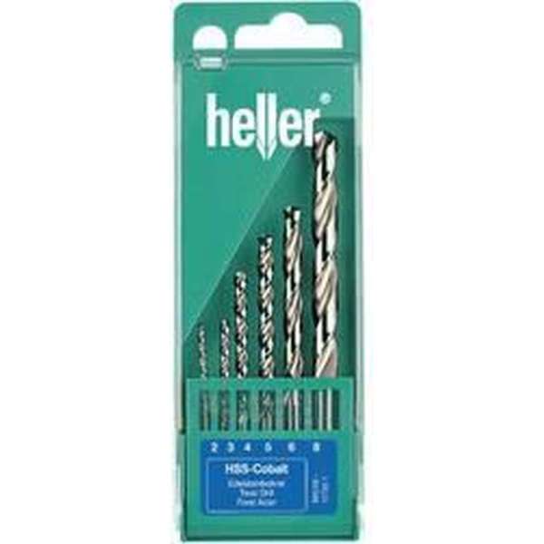 Heller 17735 D HSS Metaal-spiraalboorset 6-delig 2 mm, 3 mm, 4 mm, 5 mm, 6 mm, 8 mm Kobalt DIN 338 Cilinderschacht 1 set(s) Heller 17735 D HSS Metaal-spiraalboorset 6-delig 2 mm, 3 mm, 4 mm, 5 mm, 6 mm, 8 mm Kobalt DIN 338 Cilinderschacht 1 set(s)