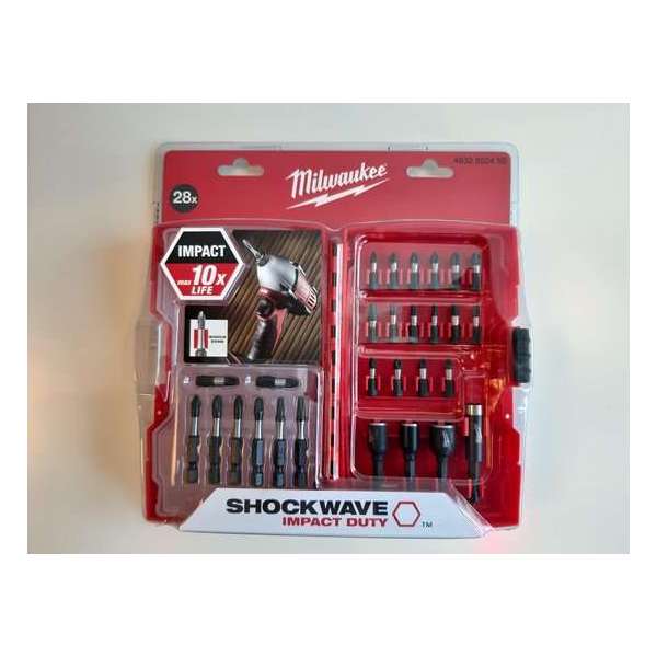 Schroefbits en doppenset Shockwave 28-delig Milwaukee Schroefbits en doppenset Shockwave 28-delig Milwaukee