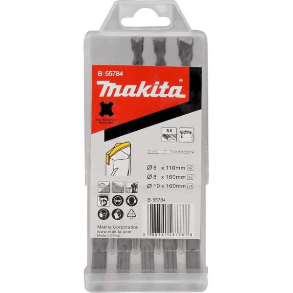 Makita B-55784 PBS: borenset 5-delig SDS-PLUS Makita B-55784 PBS: borenset 5-delig SDS-PLUS
