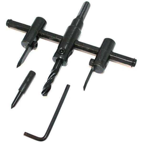 Cirkelsnijder / gatensnijder - verstelbaar van 30 tot 120 mm Cirkelsnijder / gatensnijder - verstelbaar van 30 tot 120 mm