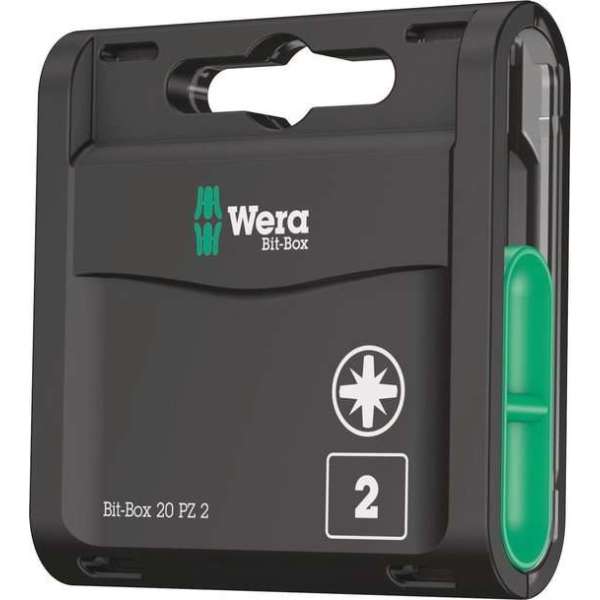 Wera 05057760001 Bit-Box 20 PZ 20-delige Bitset - Pozidriv - PZ2 Wera 05057760001 Bit-Box 20 PZ 20-delige Bitset - Pozidriv - PZ2