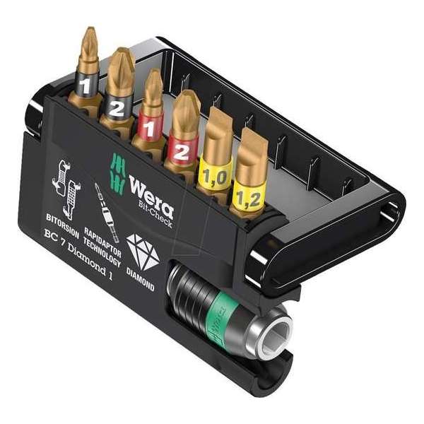 Wera 5057416001 7-delige Bit-Check Diamond Bitset Wera 5057416001 7-delige Bit-Check Diamond Bitset