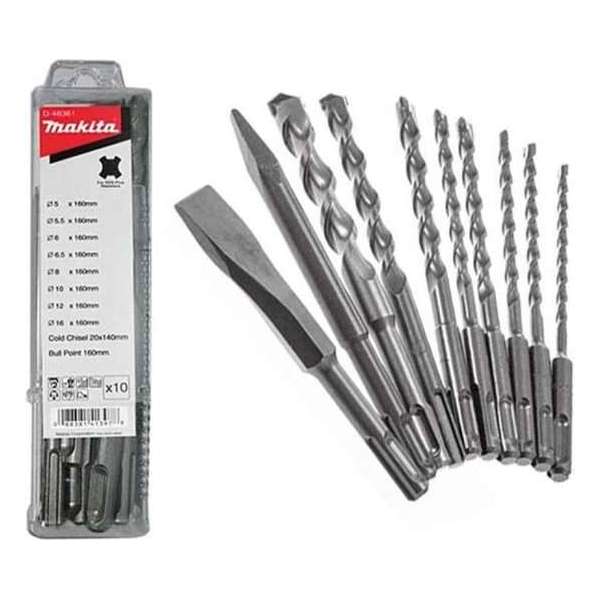 Makita D-41470 Hamerboorset 10-delig SDS-Plus set Makita D-41470 Hamerboorset 10-delig SDS-Plus set