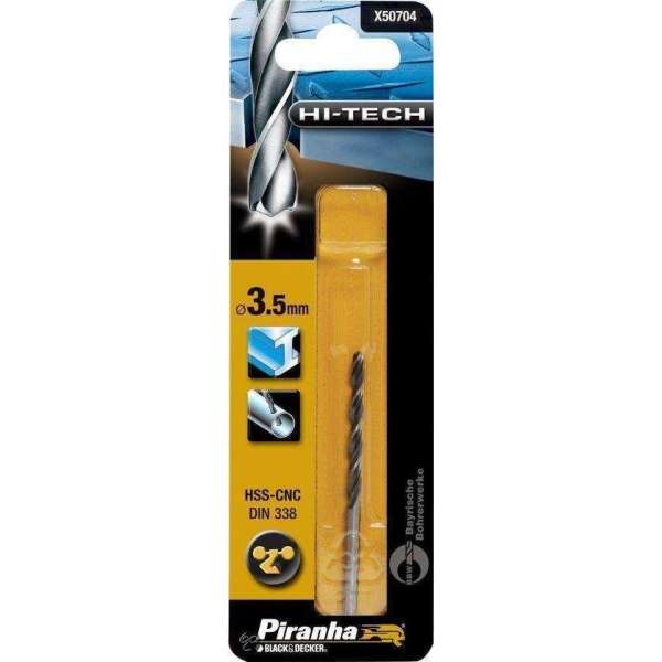 Piranha HI-TECH metaalboor 3,5mm X50704 Piranha HI-TECH metaalboor 3,5mm X50704