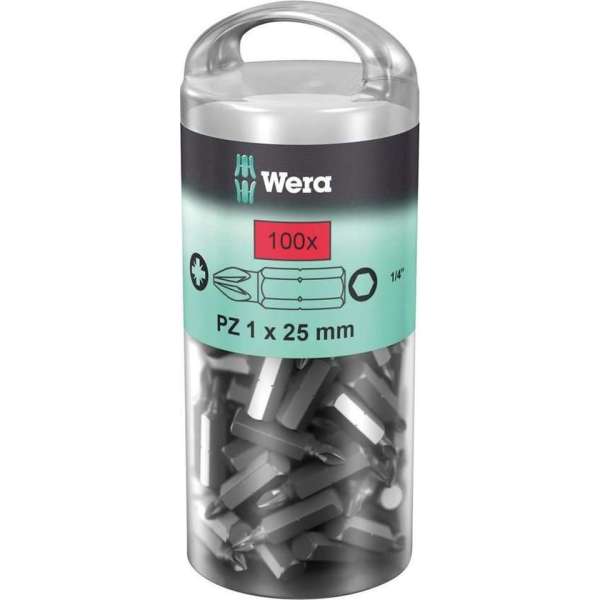 Wera 5072444001 1/4" Pozidrive Bit - PZ2 x 25mm (100st) Wera 5072444001 1/4" Pozidrive Bit - PZ2 x 25mm (100st)