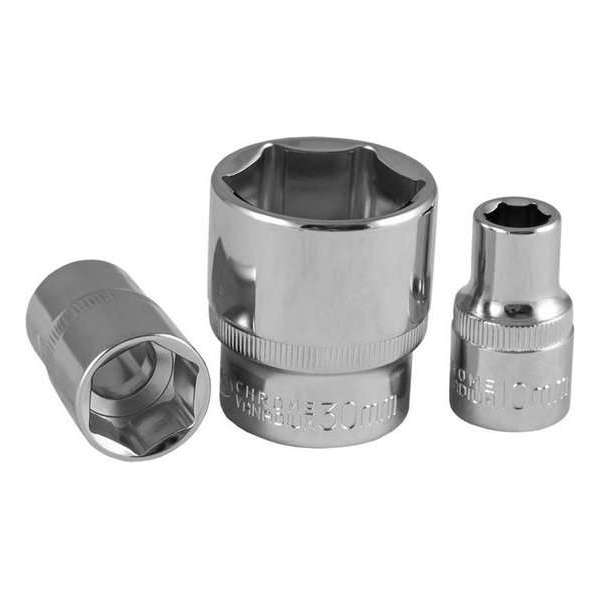 JBM Tools | 1/2" korte zeskantkop 12 mm - verchroomd JBM Tools | 1/2" korte zeskantkop 12 mm - verchroomd