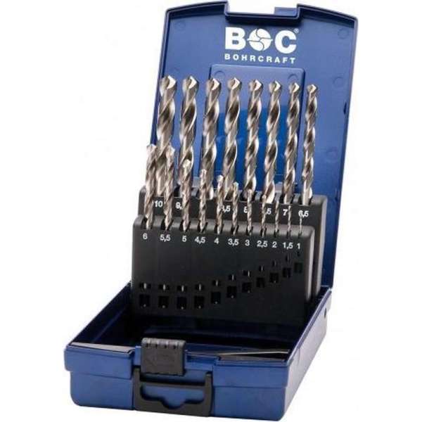 19-delige Bohrcraft borenset DIN 338 spiraalboren HSS-G 19-delige Bohrcraft borenset DIN 338 spiraalboren HSS-G