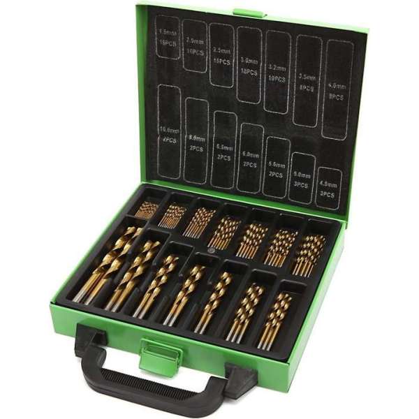 99 Delige HSS - TIN Gecoate Borenset 99 Delige HSS - TIN Gecoate Borenset