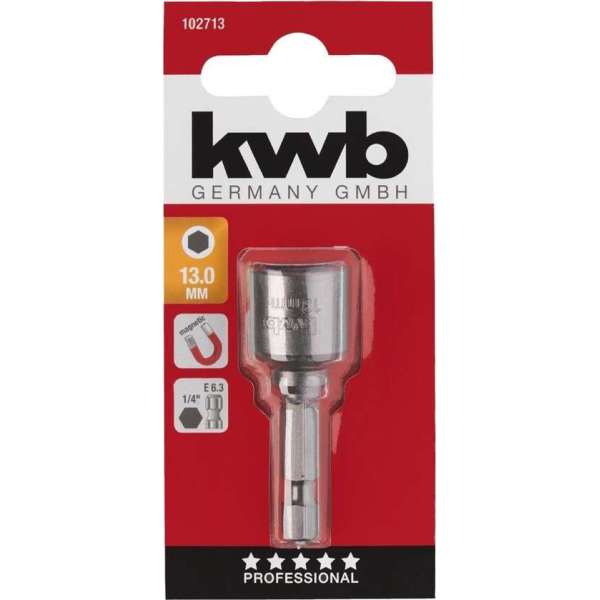 KWB - Bit dop - 13mm - zeskant - magnetisch KWB - Bit dop - 13mm - zeskant - magnetisch