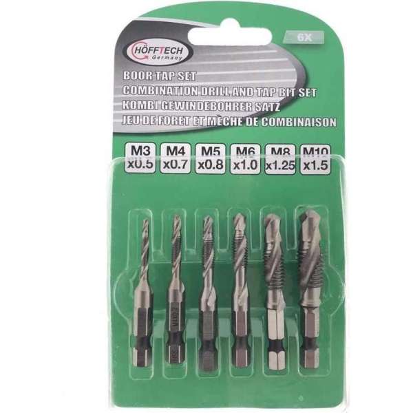 Hofftech Boor tap set 6 delig Hofftech Boor tap set 6 delig