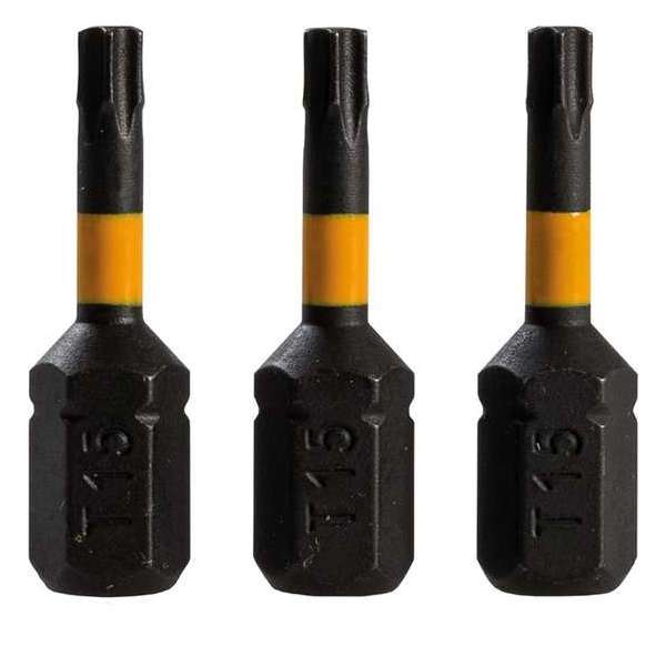 Torx T15 impact schroefbit, 3 pk. 25 mm Torx T15 impact schroefbit, 3 pk. 25 mm