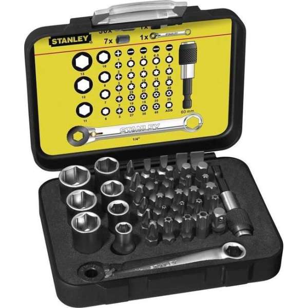 Stanley Bitset Expert Pro 1/4" - Ringsteeksleutel (40 delig) Stanley Bitset Expert Pro 1/4" - Ringsteeksleutel (40 delig)