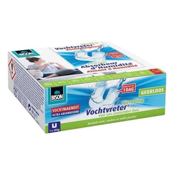 Bison vochtvreter navulling Magneet Neutraal doos 450gr Bison vochtvreter navulling Magneet Neutraal doos 450gr