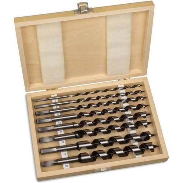Hanse Werkzeuge Slangenboor set 8-delig voor hout 23 cm lang Hanse Werkzeuge Slangenboor set 8-delig voor hout 23 cm lang