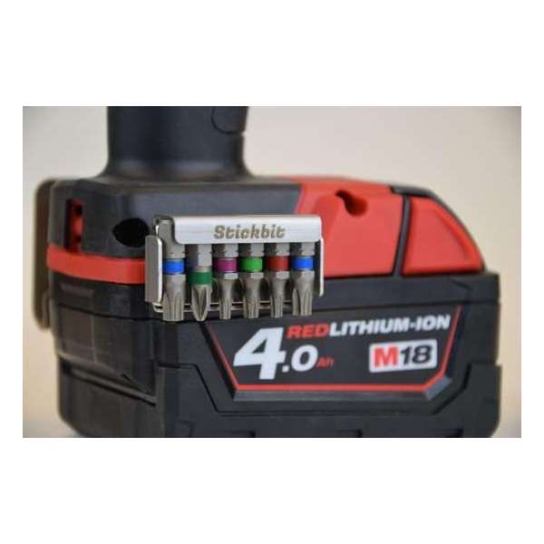 Stickbit magnetische bit en schroeven houder versie Milwaukee 18 volt Stickbit magnetische bit en schroeven houder versie Milwaukee 18 volt