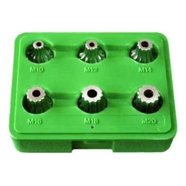 JBM Tools | SET VAN VERZEGELDE 12-KANTE BITS XZN MET EEN UITSPARING 1/2". 6-DELIG JBM Tools | SET VAN VERZEGELDE 12-KANTE BITS XZN MET EEN UITSPARING 1/2". 6-DELIG