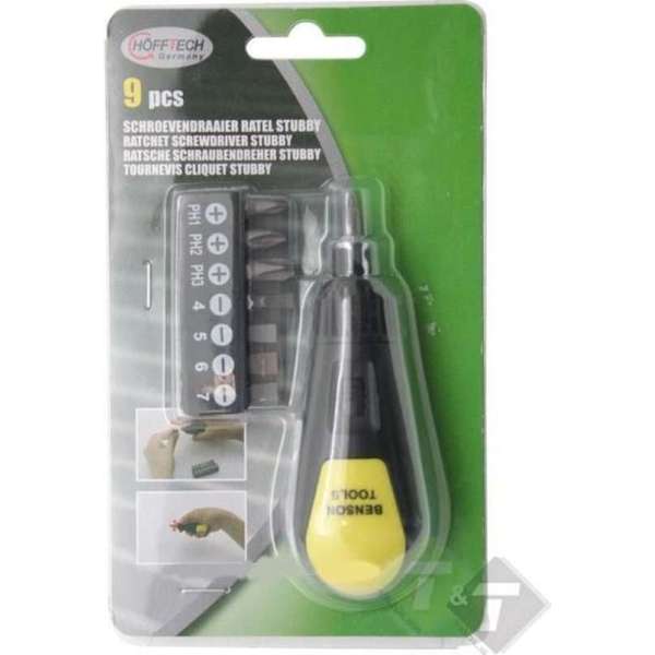 Bit Schroevendraaier, 9 dlg, Ratelschroevendraaier, Hofftech Bit Schroevendraaier, 9 dlg, Ratelschroevendraaier, Hofftech