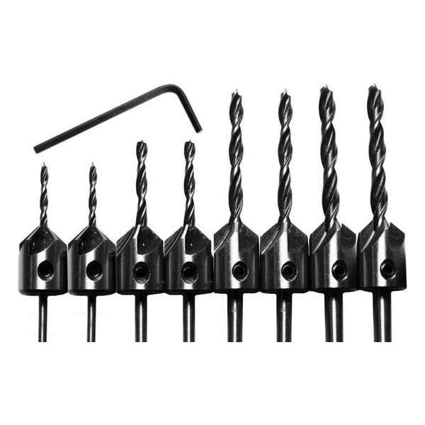 Set van 8 houtboren met verzinkstuk (3-6 mm) Set van 8 houtboren met verzinkstuk (3-6 mm)
