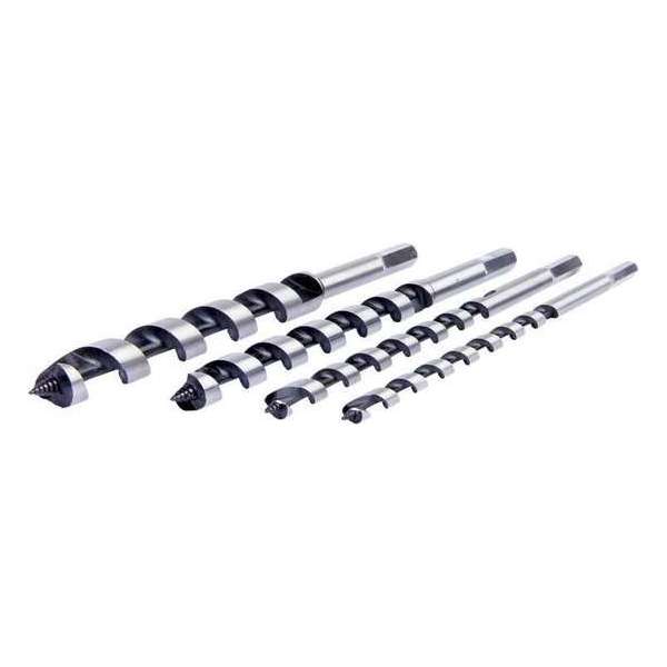 Slangenboor set 4-delig 6-kantige opname Slangenboor set 4-delig 6-kantige opname