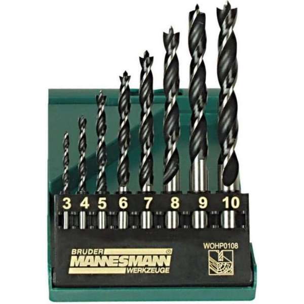 Brüder Mannesmann 54308 8-delige Houtborenset - 3-10mm Brüder Mannesmann 54308 8-delige Houtborenset - 3-10mm