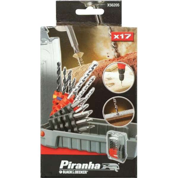 Piranha Boorset - Bitset - Bitwaaierset 17 delig Piranha Boorset - Bitset - Bitwaaierset 17 delig