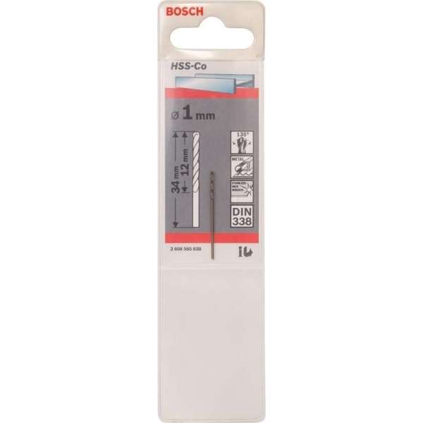 Bosch - Metaalboren HSS-Co, Standard 1 x 12 x 34 mm Bosch - Metaalboren HSS-Co, Standard 1 x 12 x 34 mm