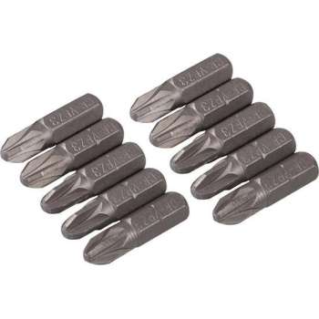 Silverline Cr-V schroevendraaier bits, 10 pk. POZIDRIV
